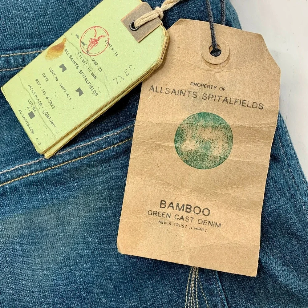 Allsaints Spitalfields Mens Blue Jeans Size 28 Charas Runner‎ Pants NEW NWT